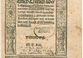  | Foto: Erstausgabe des so genannten Achtliederbuchs von 1523/24 aus der Gesangbuchsammlung des Johann Christoph Olearius, Forschungsbibliothek Gotha, Cant.spir 8° 959